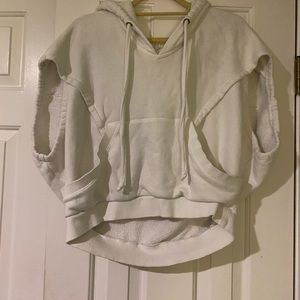 Anthro cropped sleeveless sweatshirt